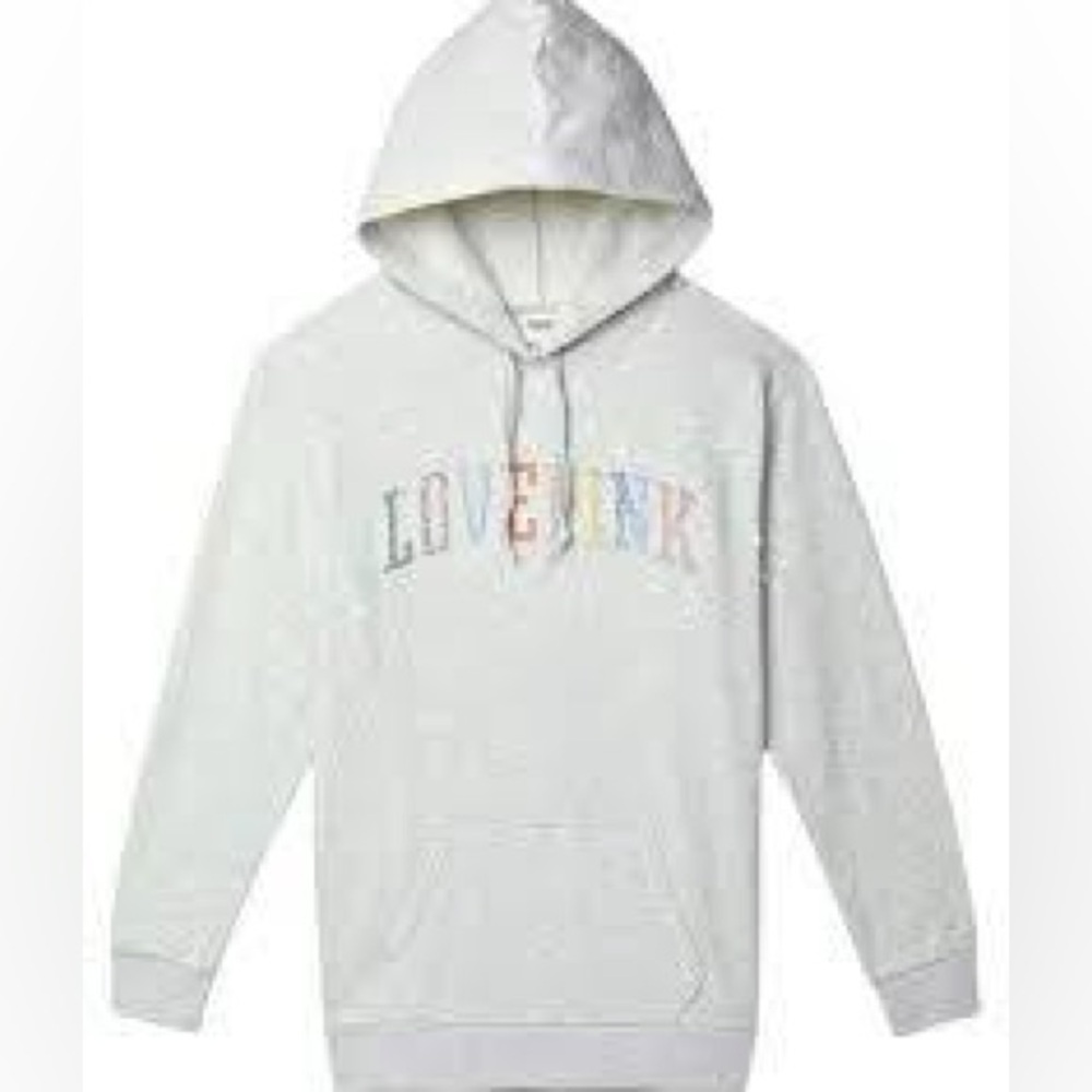 VS PINK LOVE PINK CAMPUS OVERSIZED HOODIE NEW VICTORIA’S SECRET PINK BLING